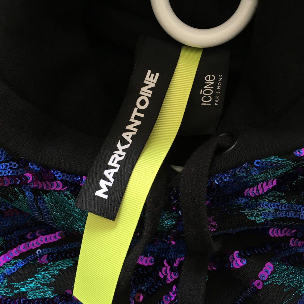 LAST CHANCE TO BUY Designer sequin hoodie MarkAntoine x Simons NWOT - Picture 4 of 15